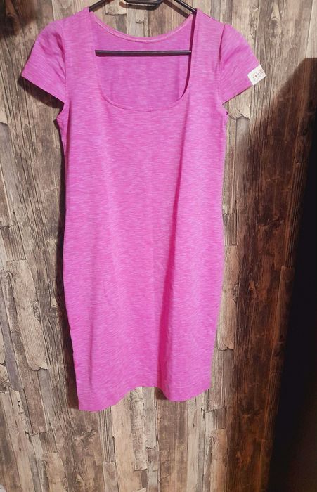 Дамска памучна рокля ZU+ELEMENTS, розов меланж