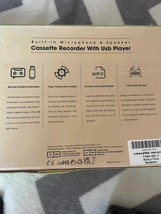 Портативен Касетофон с USB – Запис и Дигитализиране на касети WAV