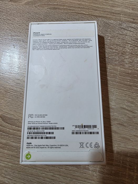 Vand Iphone 14 Blue, 128 GB - stare foarte buna