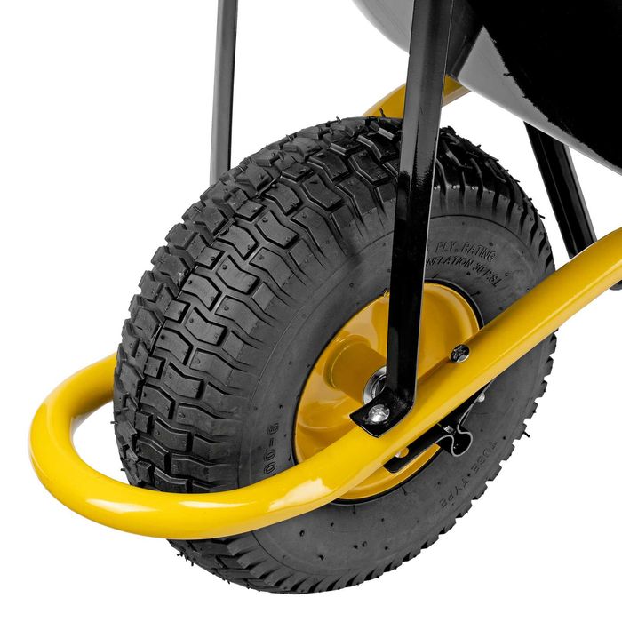 Тачка строительная, усиленная, объем 130 л, 230 кг, колесо 15х6 Denzel