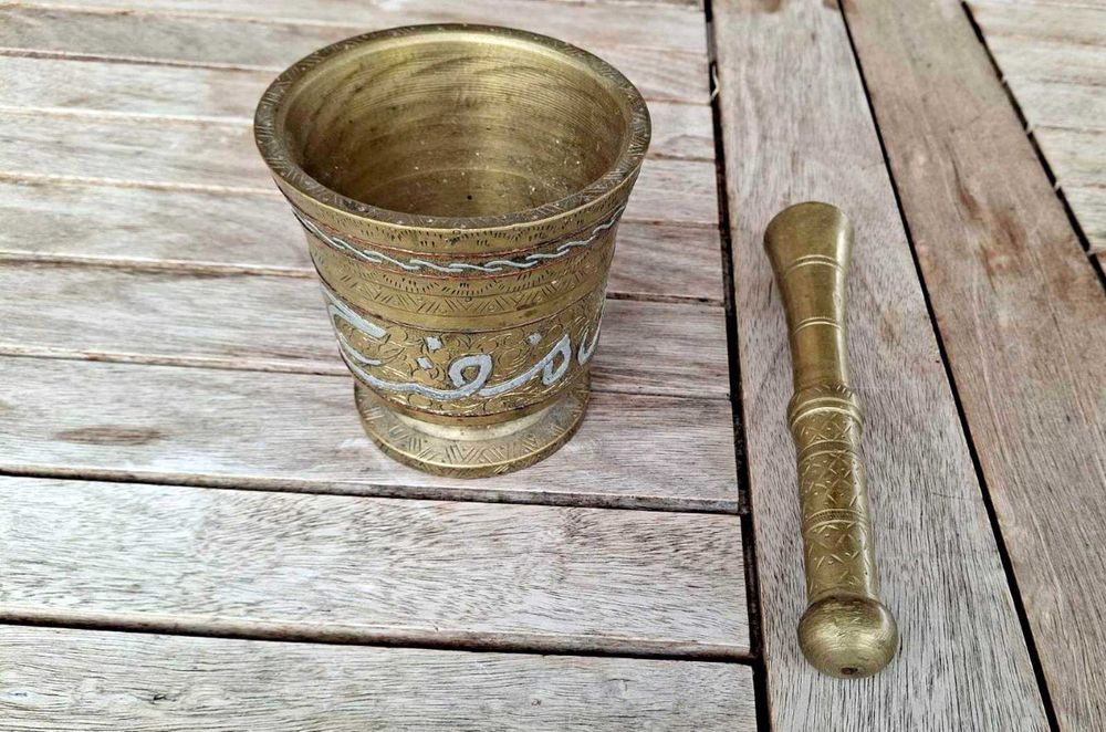 Антикварно хаванче, масивен месинг