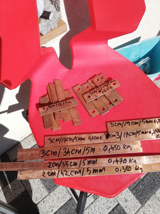 Platbanda cupru, bara cupru diam.15-9-mm,hex.alama.