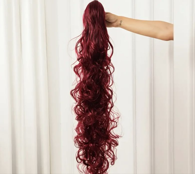 Удължение екстеншън за опашка от синтетична коса със захват шнола