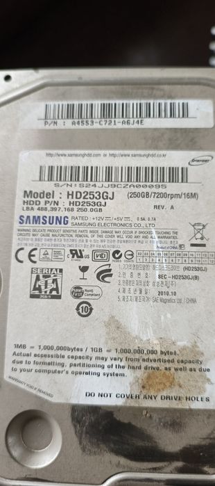 HDD la bor b/u ishlidi hammasi 500GB 320GB 250GB 160GB