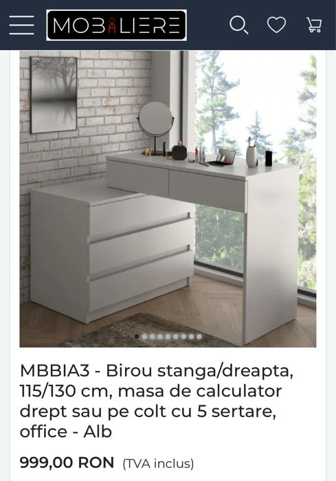 Birou pe colt sau drept