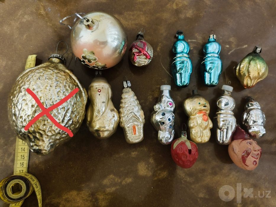 Ёлочные игрушки и бусы советские,15000сум..