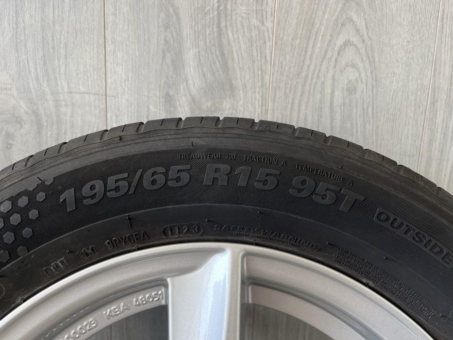 Джанти 15 цола 5х100 за Шкода, Фолксваген, Сеат, Ауди с летни гуми 195/65/15