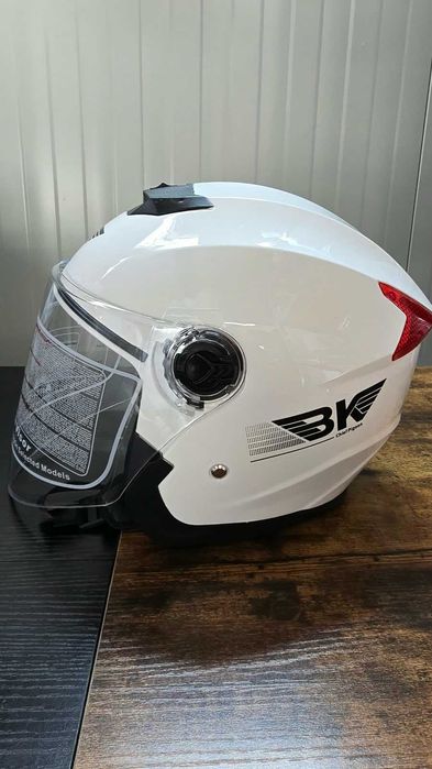 Casca Moto/Scuter/ATV, viziera dubla, marime universala, Alb