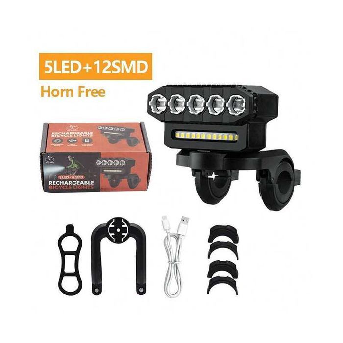Ултра ярка 5 LED / 8 LED светлина за велосипед, Фар, Клаксон, Батерия