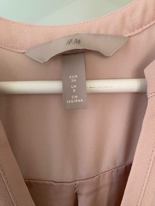 Rochie scurta, vaporoasa, roz, H&M, ca noua, de vara, marimea 36/S