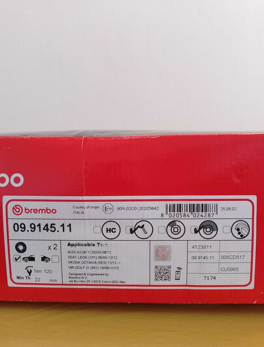Discuri de frana ventilate, Brembo OE Supplier, Made în Italy
