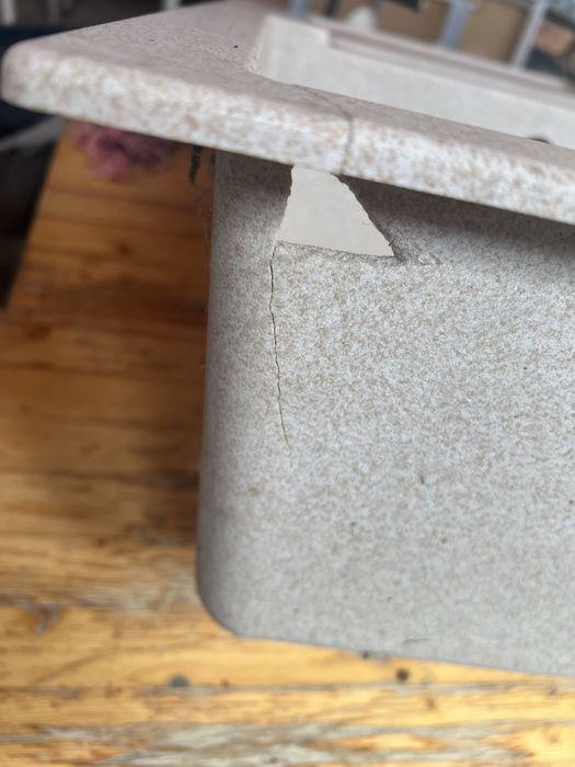 Chiuveta franke - 2 cuve , material compozit beige - cu defect