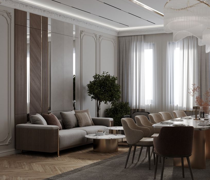 Услуги дизайнера интерьера неоклассика, хай-тек,  минимализм