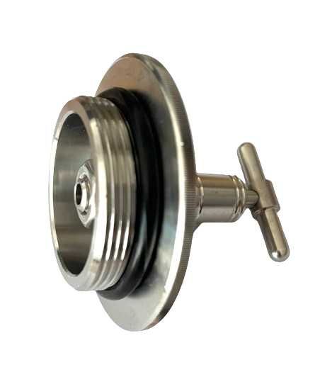 dop / capac pentru butoi bere din  inox cu robinet 3/8 pentru aerisire