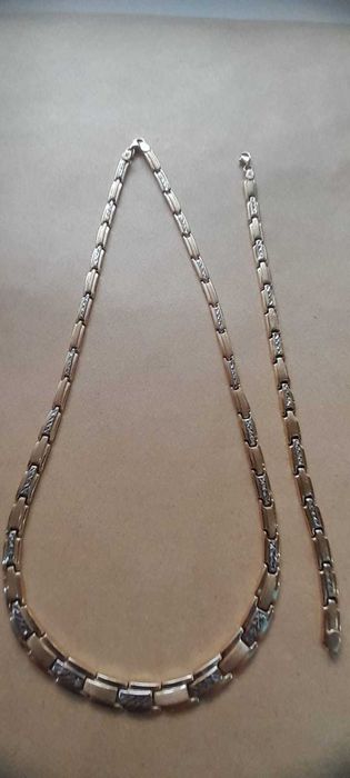 Set Lant si bratara din Aur 14 K -17g