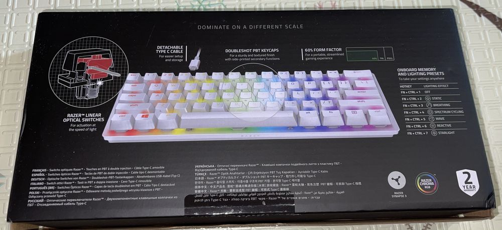 Механична клавиатура Razer Huntsman Mini Mercury 60% Optical