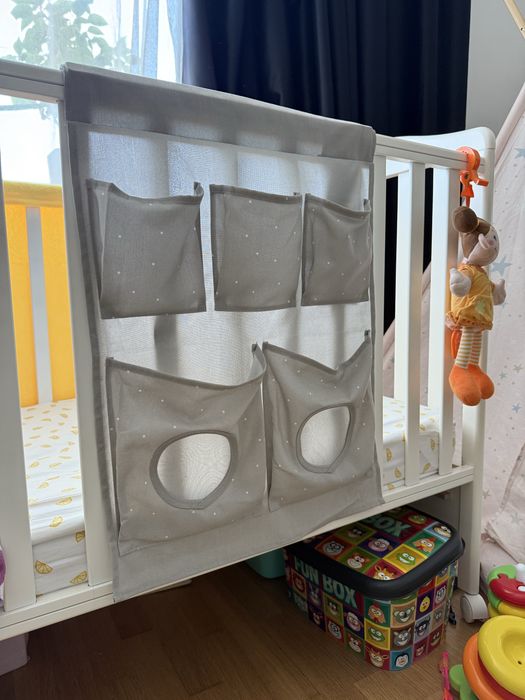 Depozitare suspendată IKEA LEN, buline/gri, 45x64 cm