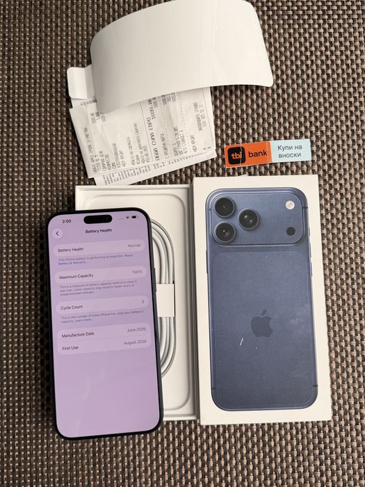 НОВ! 512Gb *ЛИЗИНГ* iPhone 17 Pro Max Deep Blue 24М ГАРАНЦИЯ Айфон
