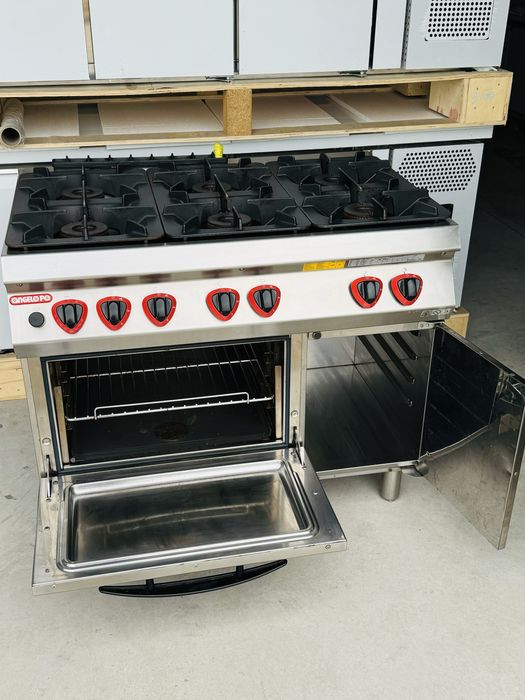 Професионална Фурна на газ с 6-ца газ котлони Angelo-Po
