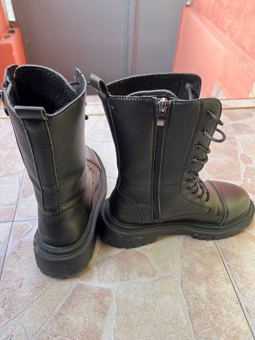 Дамски ботуши до средата на прасеца Дебел Ток Страничен Цип 37 номер