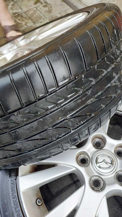 4 Jante Mazda, cauciucuri vara Bridgestone Potenza 215/50/r17 5x114.3