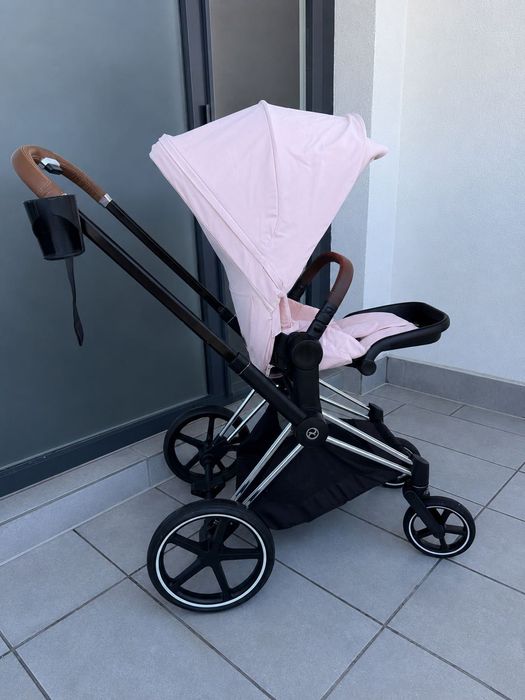 Количка Cybex Priam 4, Сребристо + Pink Rose