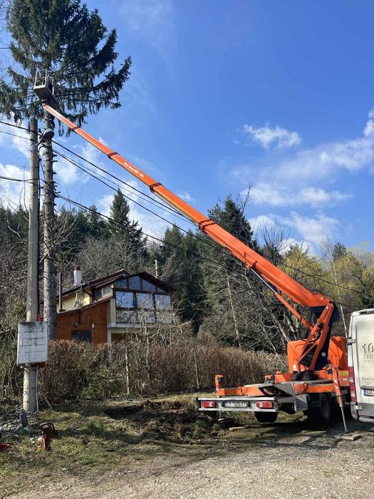 Автовишка под наем 22м. Услуги. Рязане на дървета