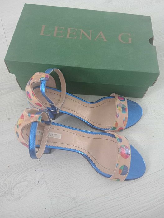 Sandale albastre dama,piele naturală,lucrate pe comandă,Nr 38