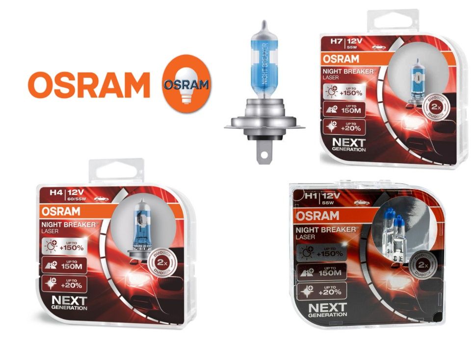 Автомобилни крушки OSRAM NIGHT BREAKER LASER+150% H1,H3,H4,H7,H8,H11..