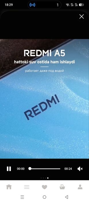 Redmi A5 4/128 GB holati yangi korobka ochilmagan imeyka oʻtgan