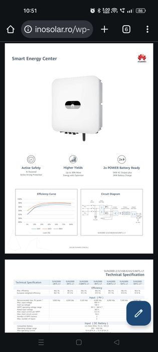 Invertor ON GRID, monofazat, HUAWEI SUN 2000-6KTL-L1, 6