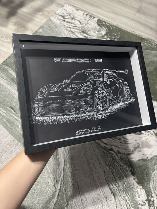 Tablou desenat manual , cu rama shadow