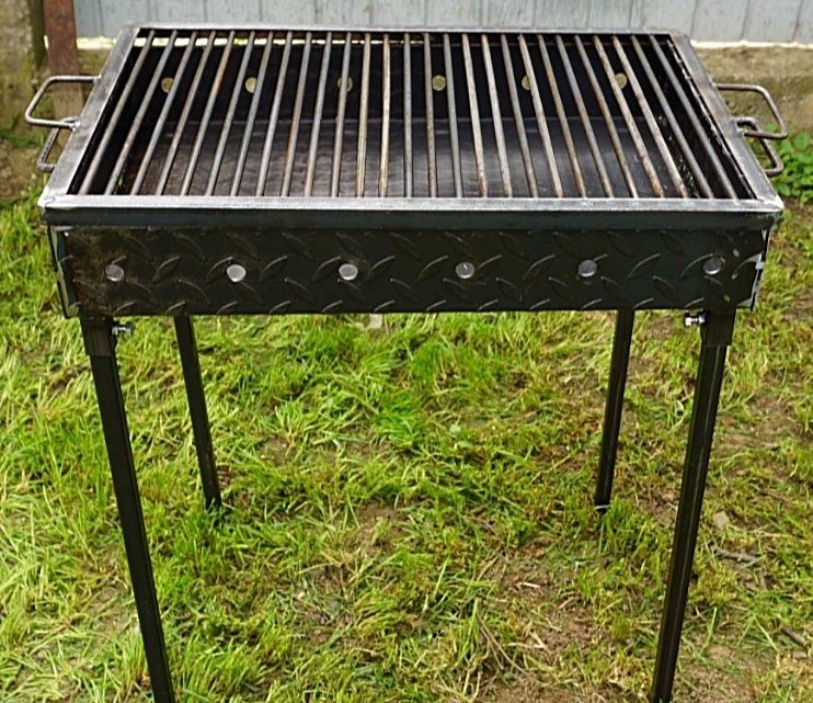 Gratar mare cu tabla groasa striata 3 mm, 62x42 cm cu