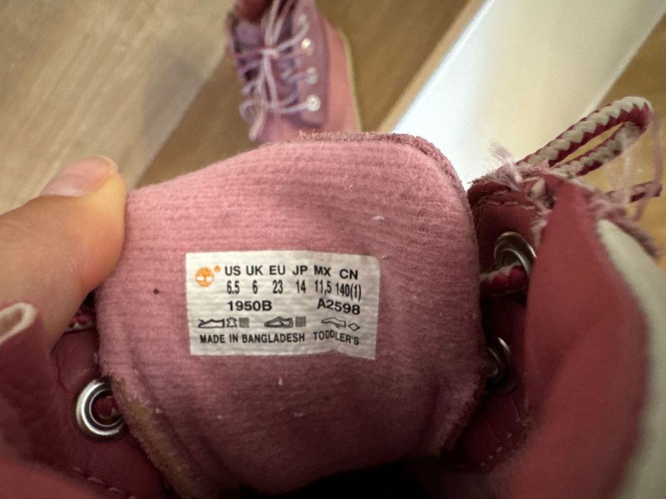 Ghete Timberland copii roz, mărimea 23
