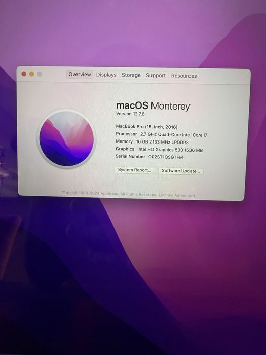 MacBook Pro 15,4” A1707 2016 с тъчбар