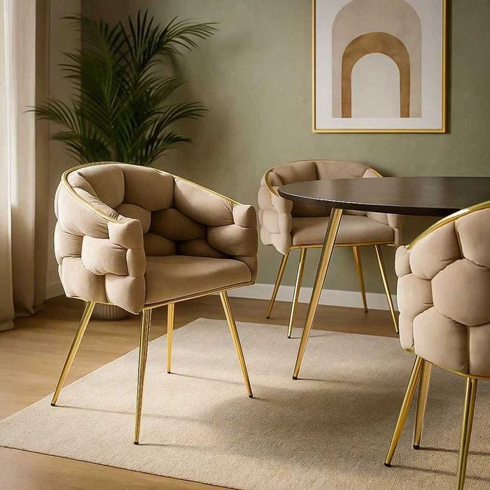 Scaun Living din Catifea Auriu LUX 7 culori DHB 251 LIVRARE GRATUITA