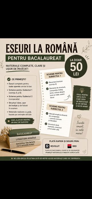 vand eseuri bacalaureat