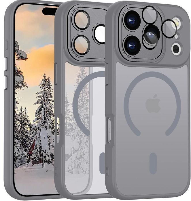 Матов magsafe кейс за apple iphone 17 pro със защита на камерите