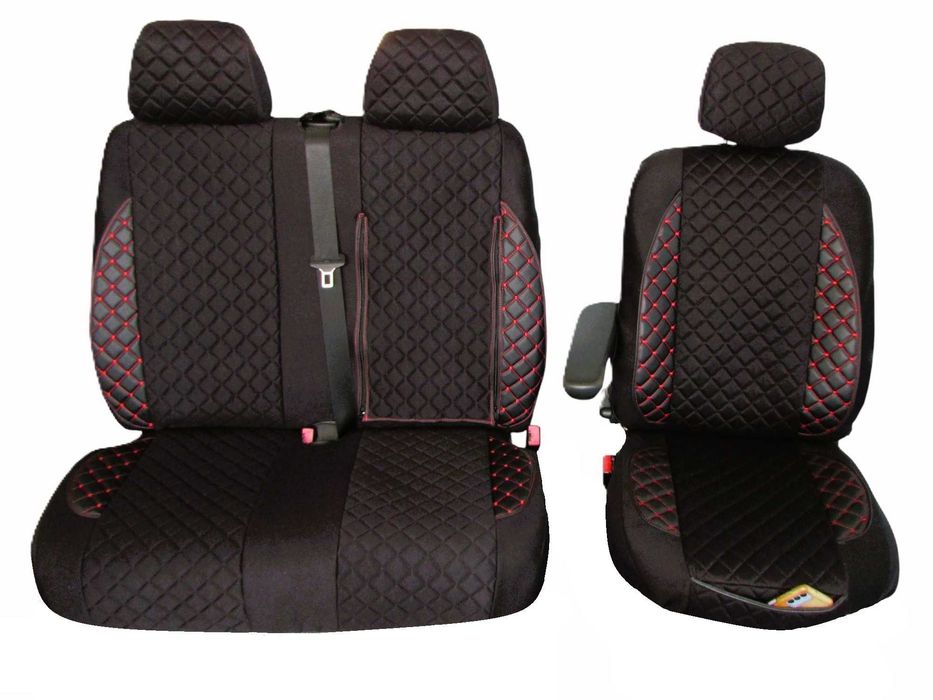 Калъфи за седалки 2+1 за Ивеко Дейли IVECO DAILY 2015+ велур и кожа