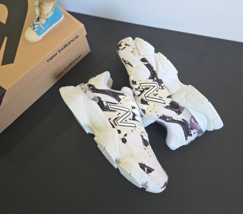 New Balance 9060 Черно-Бял Cow Print Нови Дамски Маратонки с Кутия [36-40 Номер]