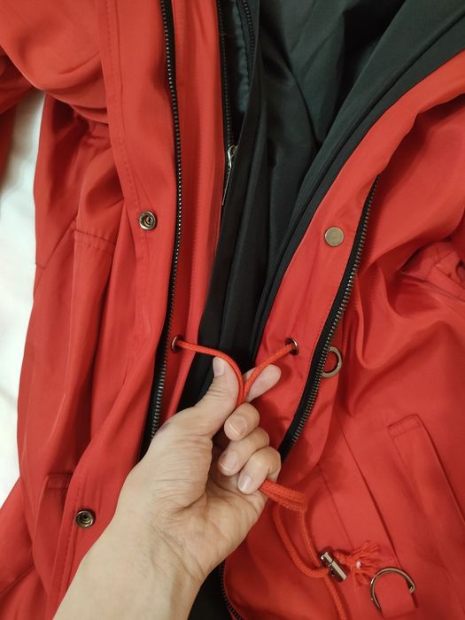 Жылы парка тренч/плащ  2в1