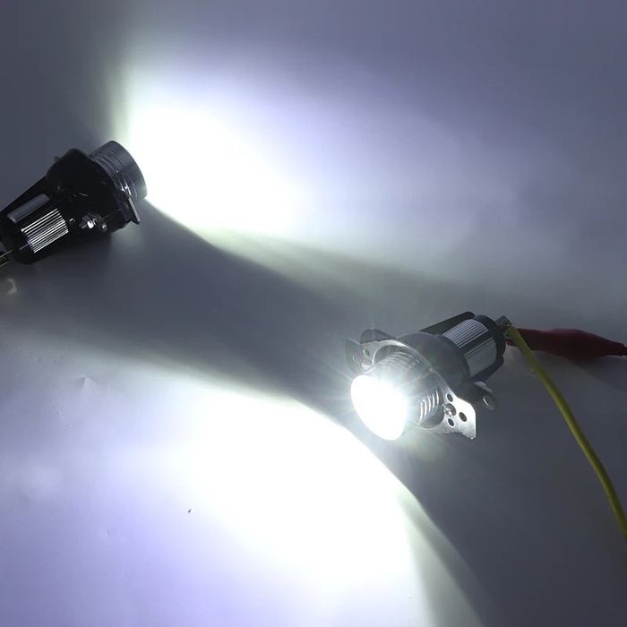 Becuri angel eyes poziti far halogen Bmw Seria 3 e90 e91 facelift Alb