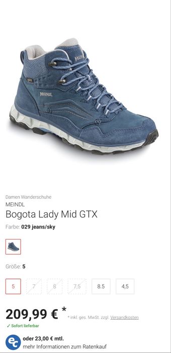Туристически обувки MEINDL BOGOTA MID GORE-TEX . Размер 38