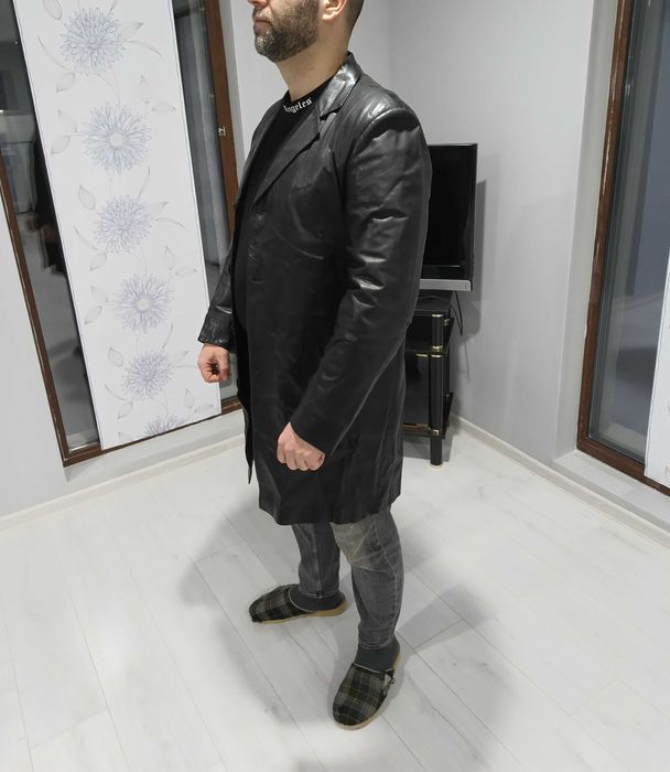 Кожено мъжко манто телешка кожа