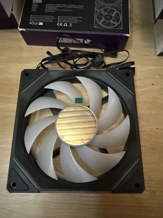 Ventilator Cooler PC Desktop Carcasa Calculator AsiaHorse AMICI Mega 140mm ARGB PWM 1800RPM 89CFM Infinity Mirror Black White Reverse Gaming Open Box