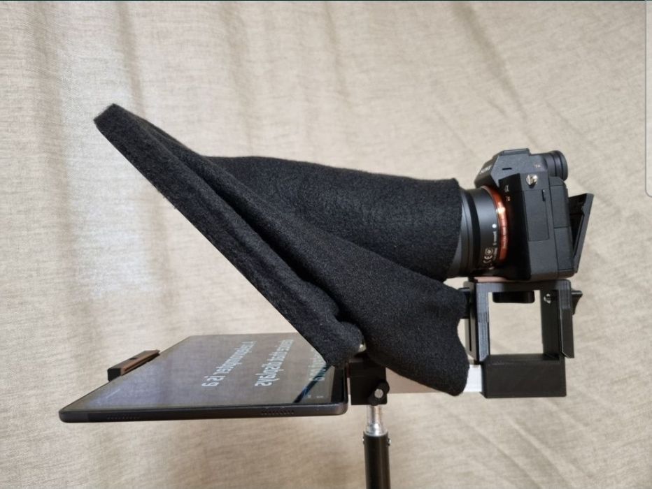 Prompter/ Teleprompter portabil pentru telefon, camera mirrorless sau