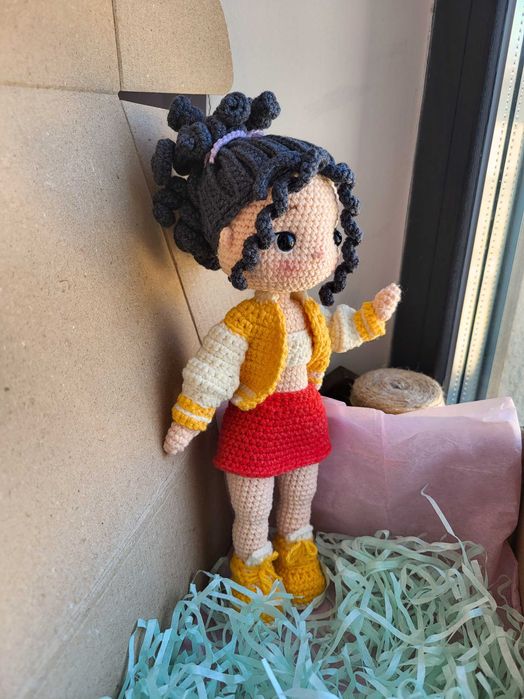 Păpușă croșetată manual, jucărie handmade
