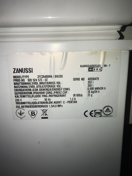 Lada frigorifica ZANUSSI