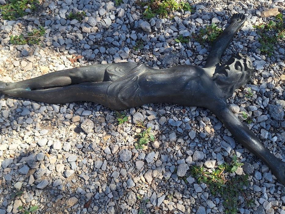 Огромно старинно бронзово разпятие 72/50см