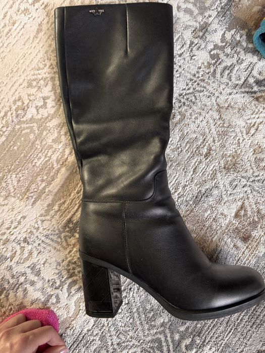 Кожаные зимние сапоги